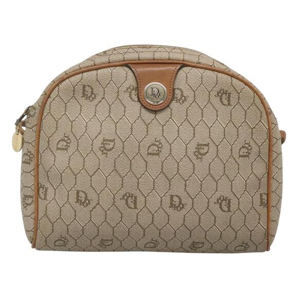 DIOR Honeycomb Canvas Shoulder Bag Pvc Beige Gold - Picture 2 of 12